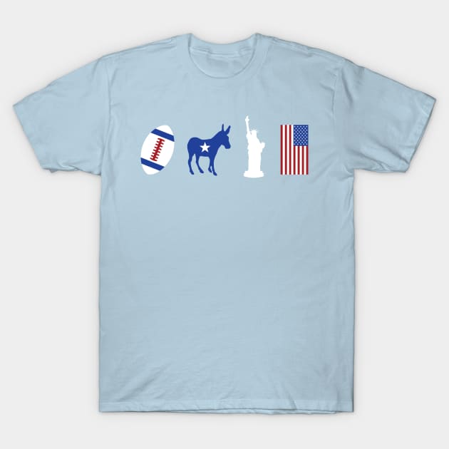 Life Liberty Football American Democrat T-Shirt by machmigo